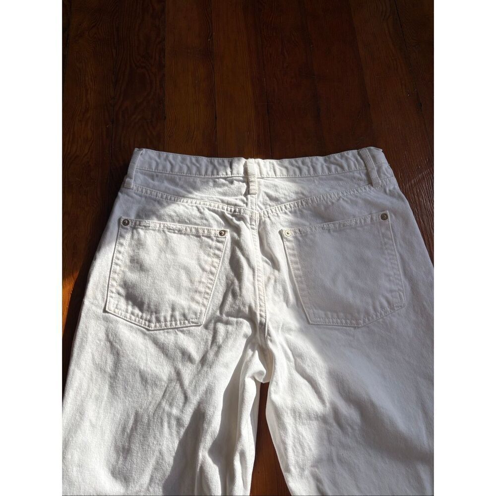 Free People White Maggie Mid Rise Straight Leg Jeans - Picture 12 of 14
